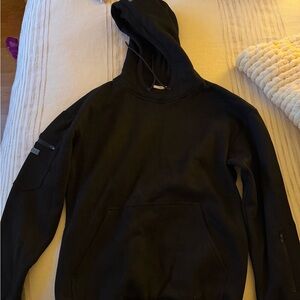 Women's Black Hoodie with Pocket Detail